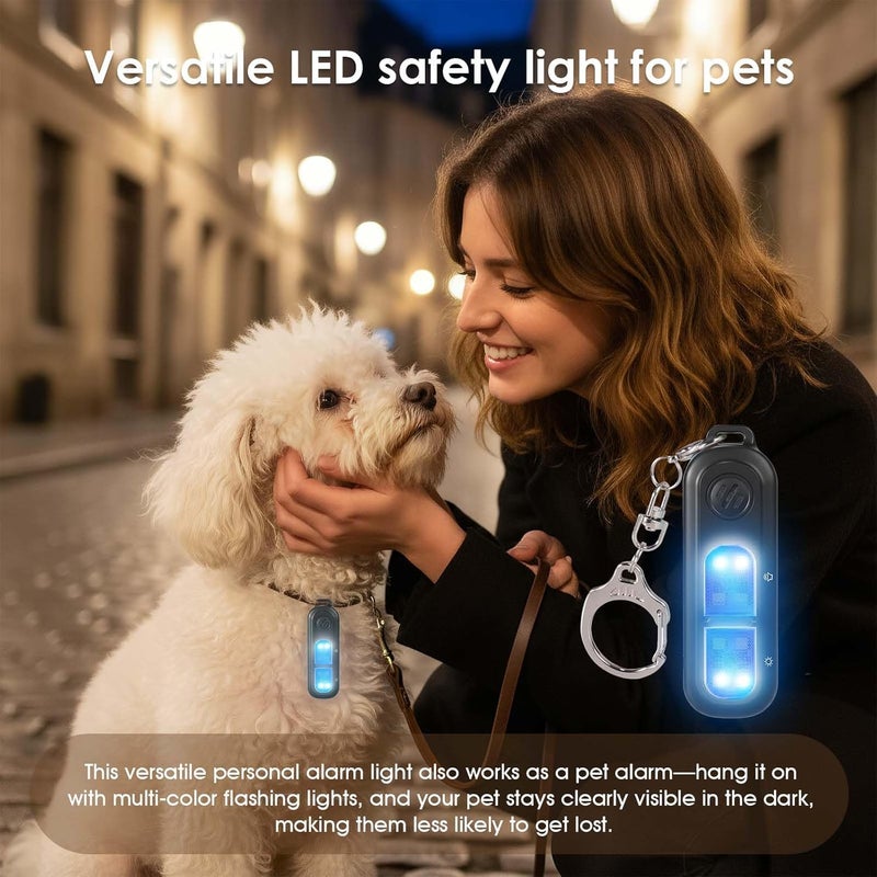 cjc Rechargeable Personal Safety Alarm for Women,130DB Self Defense Keychain Alarms with Strobe Light & LED Flashlight, Bear Alarm Deterrent, Clip-On Emergency Safety Siren for Night Runners Kid, Black - Image 4